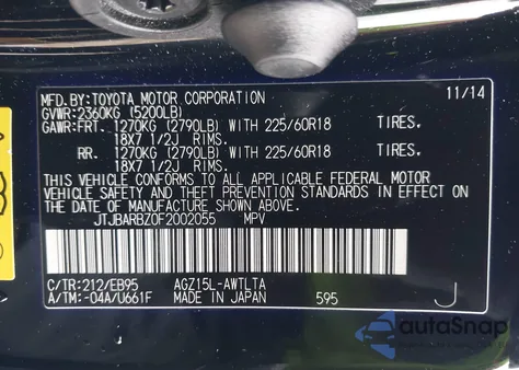 2015 Lexus Nx 200T F Sport z USA, uszkodzony, nr VIN JTJBARBZ0F2002055